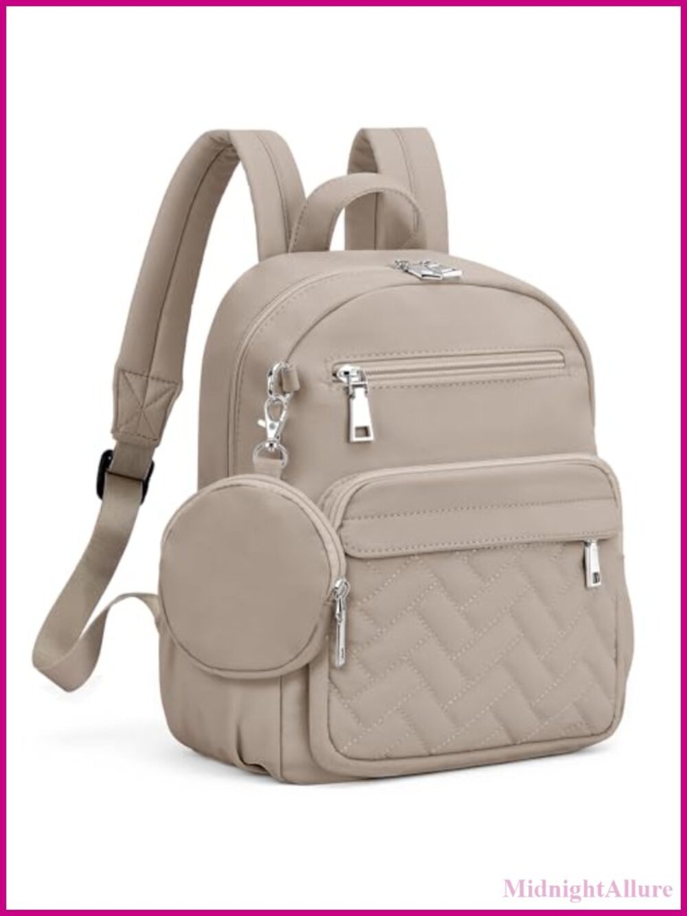 Mini Backpack Women Small Puffer Daypack Waterproof Nylon Anti-Theft